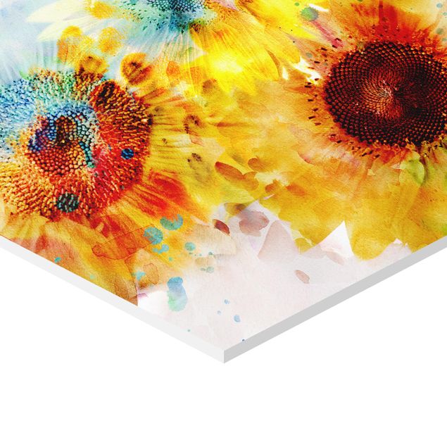 Wandbilder Aquarell Blumen Sonnenblumen