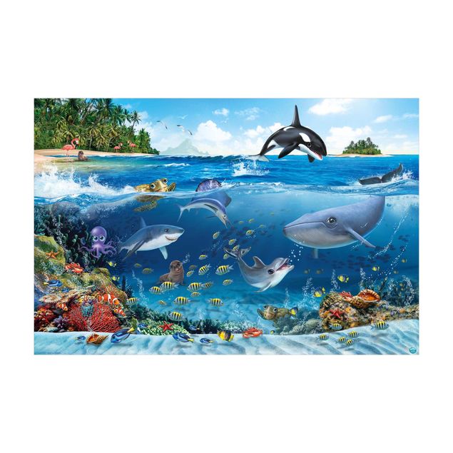 Blauer Teppich Animal Club International - Unterwasserwelt mit Tieren