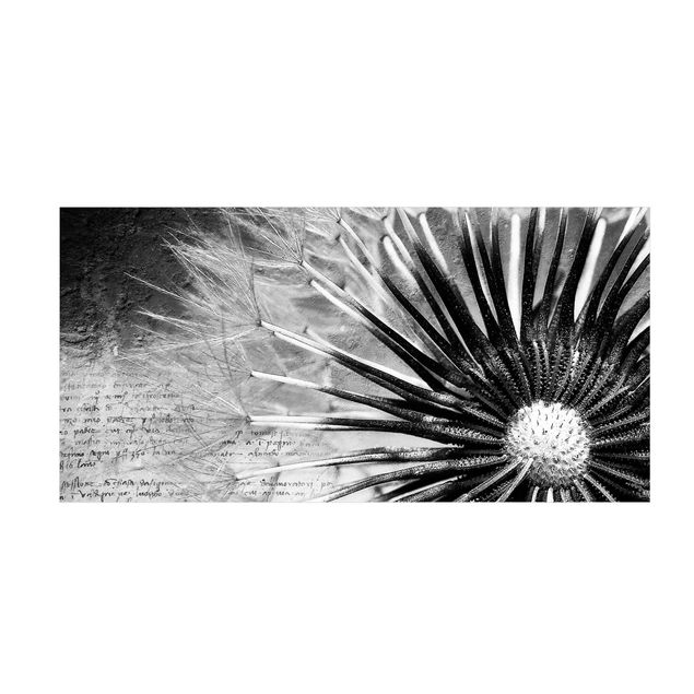Teppich Vintage Pusteblume Schwarz & Weiß