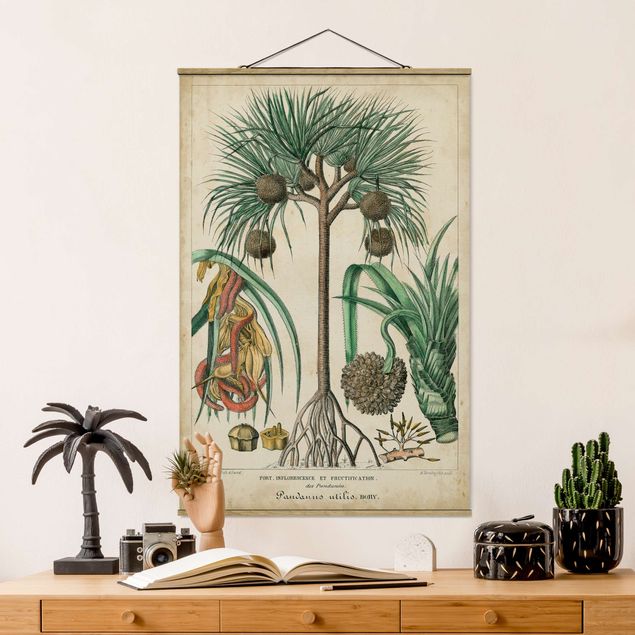 Wanddeko Küche Vintage Lehrtafel Exotische Palmen I
