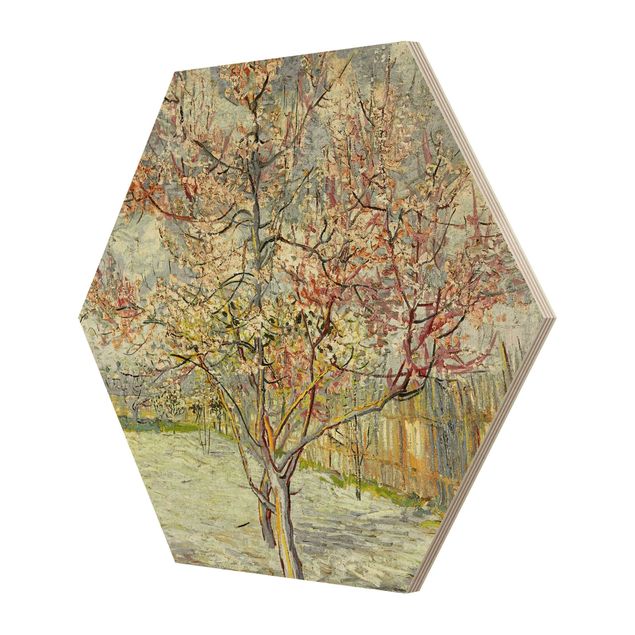 Holzbilder Landschaften Vincent van Gogh - Blühende Pfirsichbäume