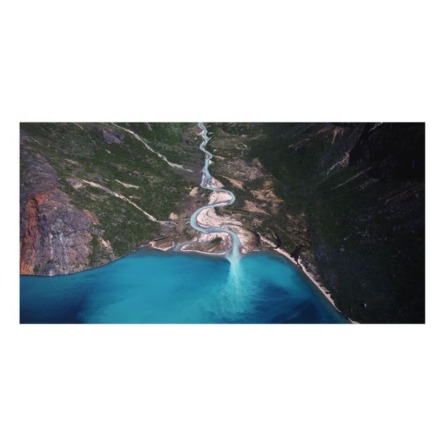 Spritzschutz Glas - Fluss in Grönland - Querformat - 2:1
