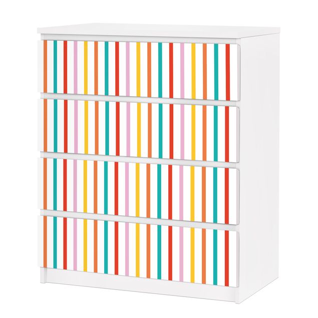 Möbelfolie für IKEA Malm Kommode - selbstklebende Folie No.UL750 Stripes