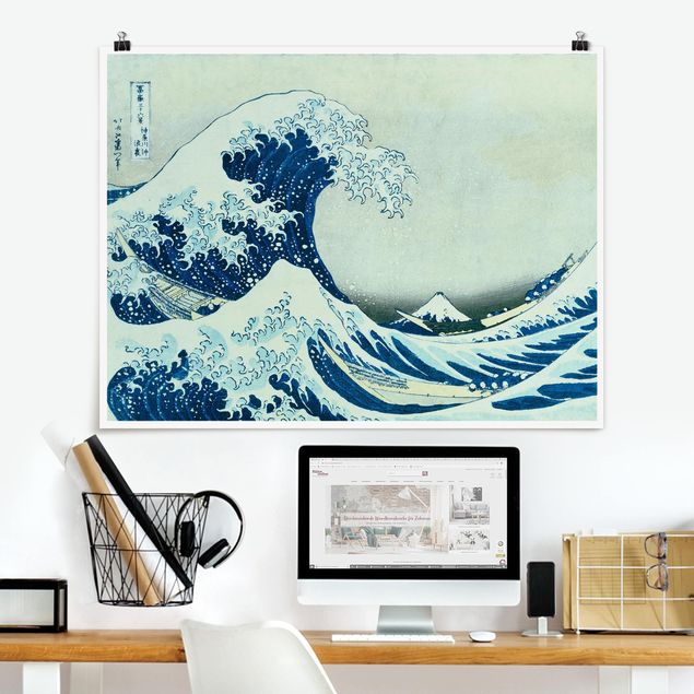 Wanddeko Küche Katsushika Hokusai - Die grosse Welle von Kanagawa