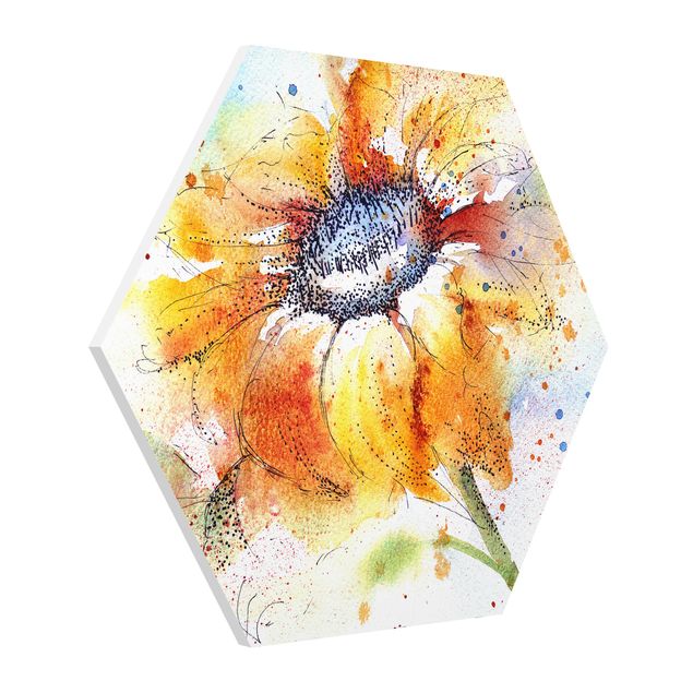 Wandbilder Blumen Painted Sunflower