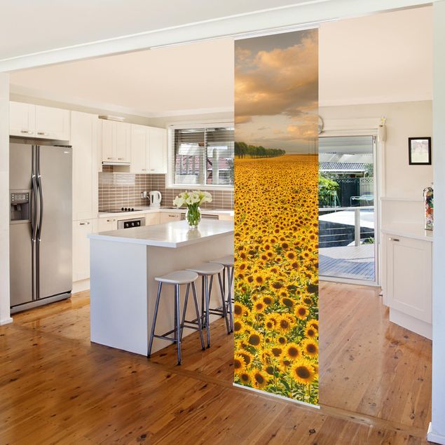 Küchen Deko Feld mit Sonnenblumen