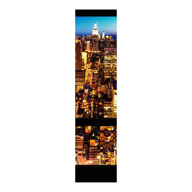 Flächenvorhang Skyline Fensterblick New York bei Nacht