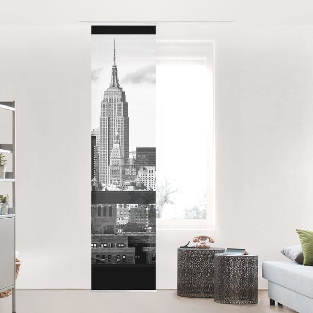 Küche Dekoration Fensterblick New York Skyline schwarz weiß