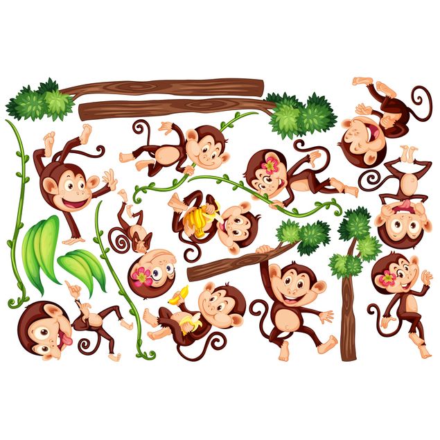 Fensterbilder Tiere Affen des Dschungels