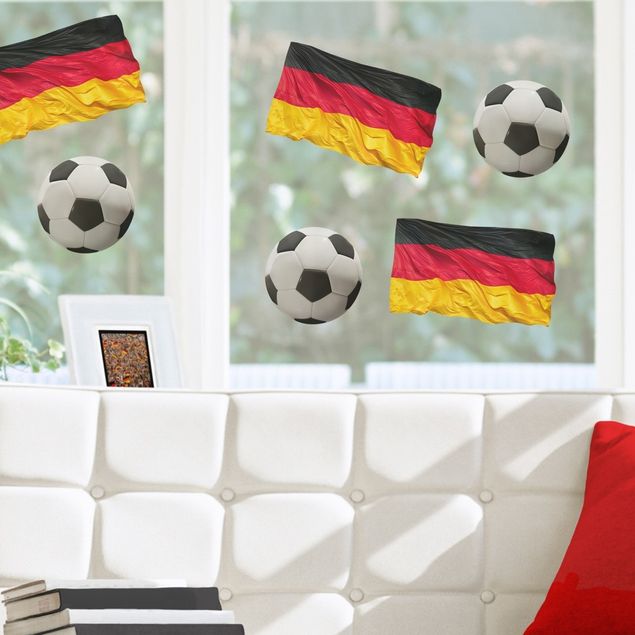Wanddeko Küche Deutschlandfahne und Ball Sticker Set
