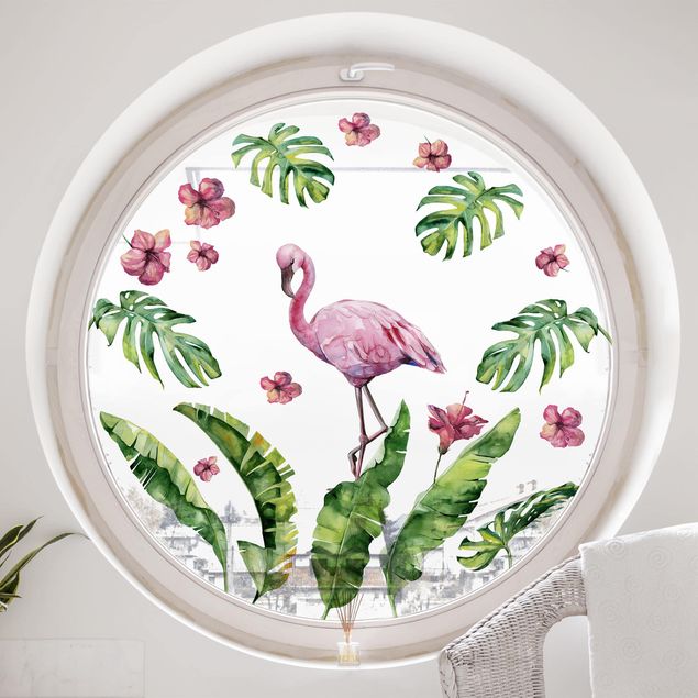 Küche Dekoration Dschungel Flamingo Blätter Set
