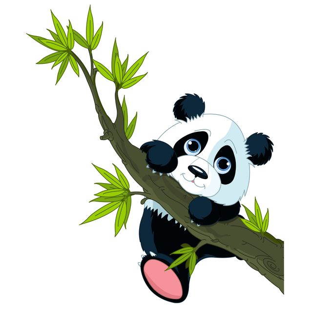 Fensterbilder Tiere Kletternder Panda