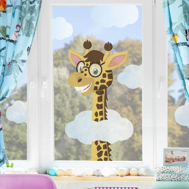 Fenstersticker Tiere Lustige Giraffe