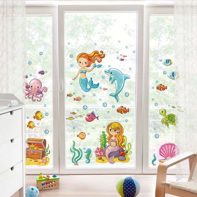 Kinderzimmer Deko Meerjungfrau - Unterwasserwelt Set