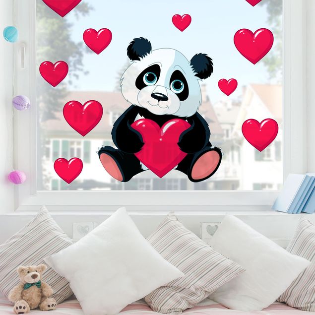 Deko Kinderzimmer Panda mit Herzen