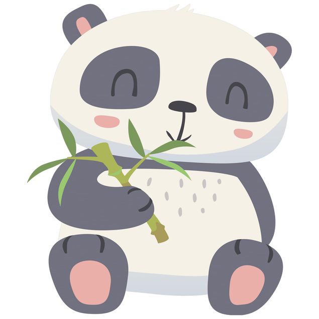 Klebefolien selbstklebend Panda nascht am Bambus
