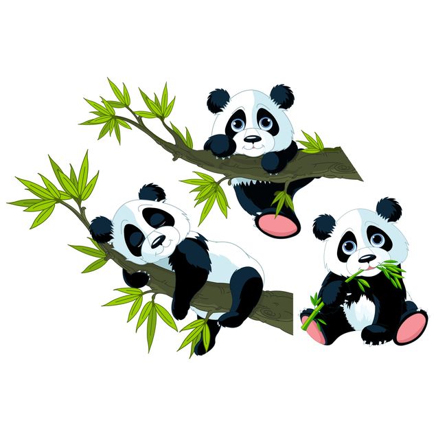 Fenstersticker Tiere Pandabären Set