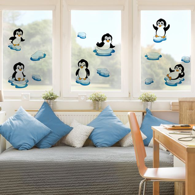 Fenstersticker Tiere Pinguin Set