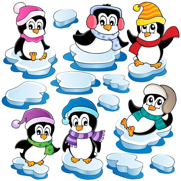 selbstklebende Klebefolie Pinguin Winter Set