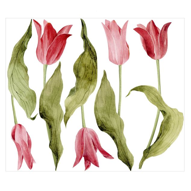 Klebefolien selbstklebend Rote Aquarell Tulpen