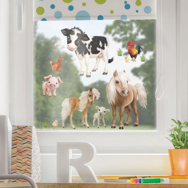 Fensterbilder Tiere Tiere auf dem Bauernhof Set