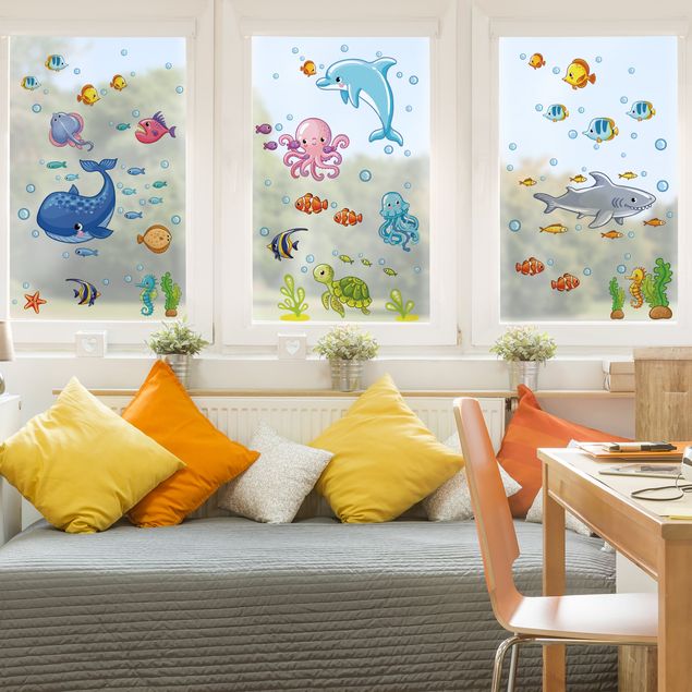 Fenstersticker Tiere Unterwasserwelt - Fisch Set