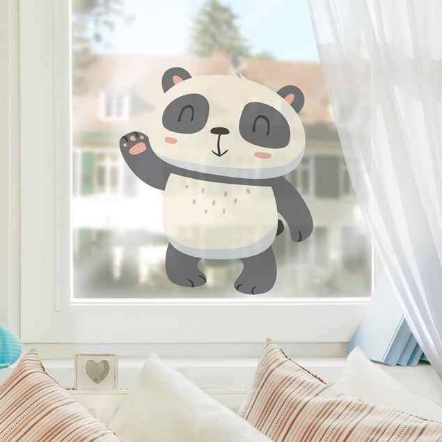 Fenstersticker Tiere Winkender Panda