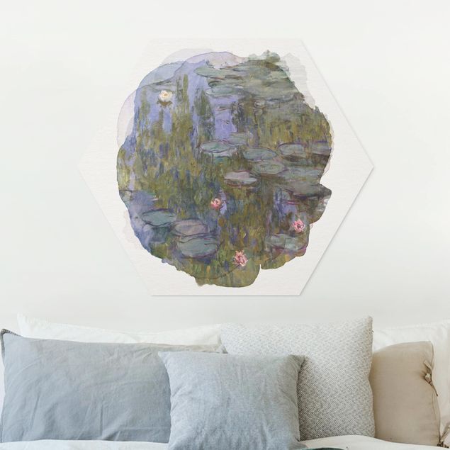 Wanddeko Küche Wasserfarben - Claude Monet - Seerosen (Nympheas)