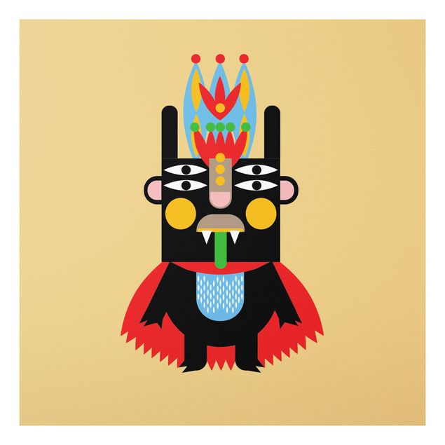 Wandbilder Indianer Collage Ethno Monster - König