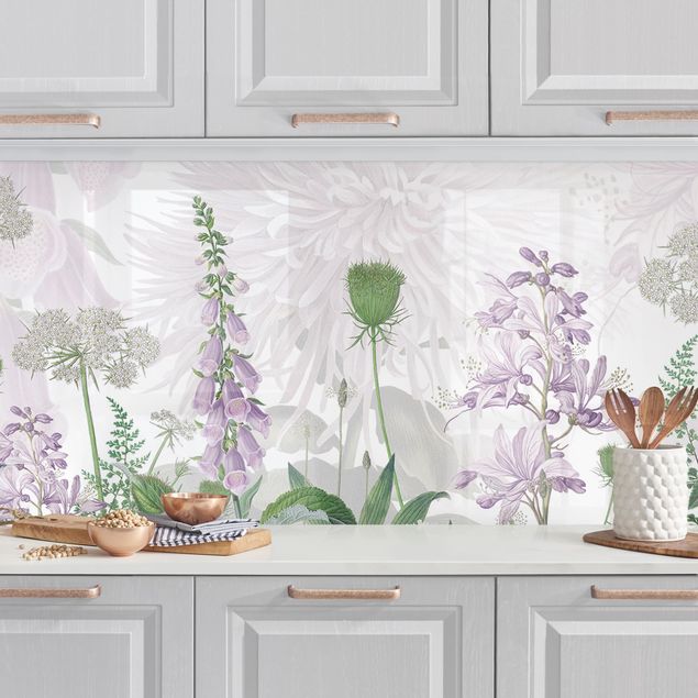 Wanddeko Küche Fingerhut in zarter Blumenwiese