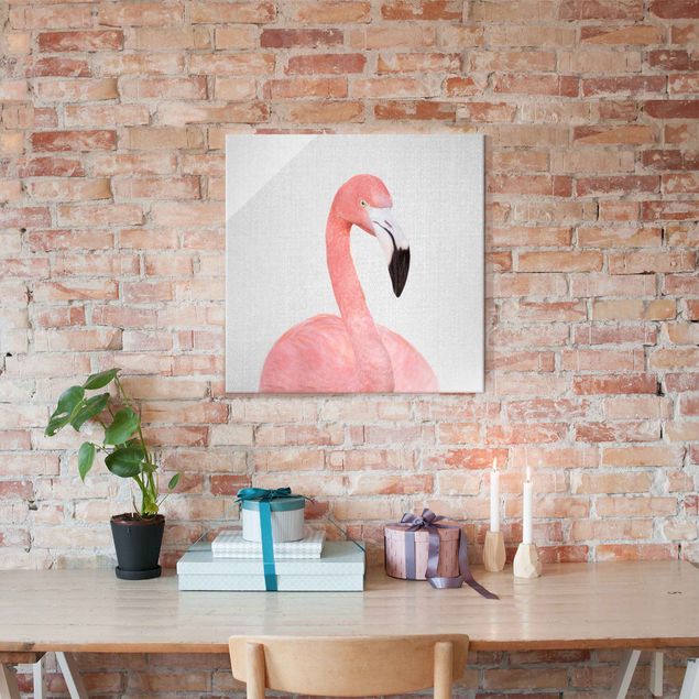Wandbilder Federn Flamingo Fabian