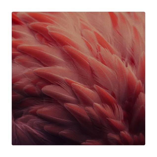 Teppich Esszimmer Flamingofedern Close-up
