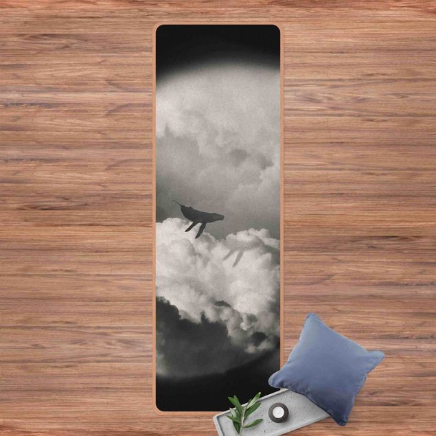 Moderne Teppiche Fliegender Wal in den Wolken
