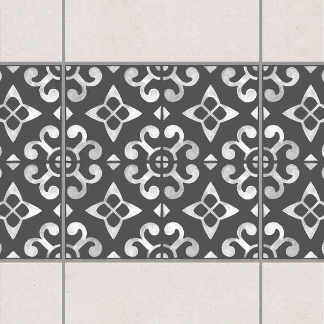 Küche Dekoration Dunkelgrau Weiß Muster Serie No.05