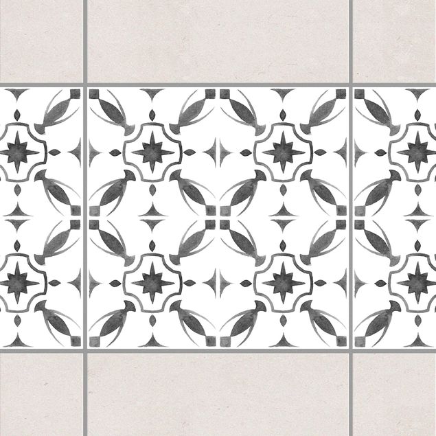 Küche Dekoration Grau Weiß Muster Serie No.1
