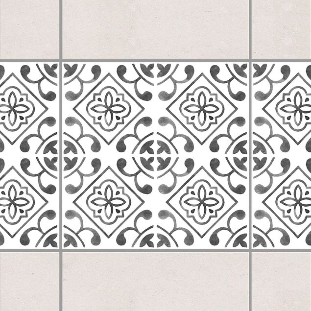 Küchen Deko Grau Weiß Muster Serie No.2