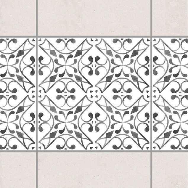 Küchen Deko Grau Weiß Muster Serie No.3