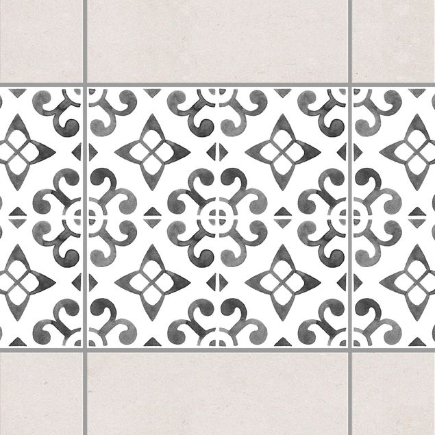 Küche Dekoration Grau Weiß Muster Serie No.5
