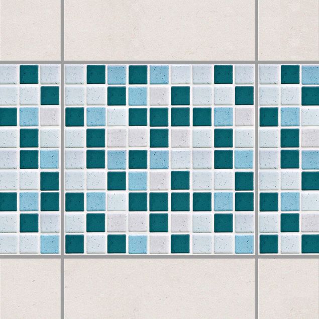 Wanddeko Küche Mosaikfliesen Türkis Blau