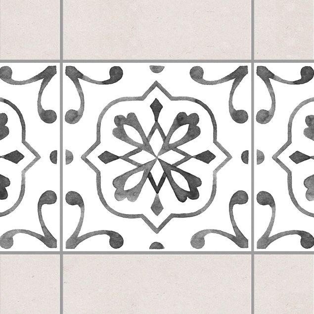 Küche Dekoration Muster Grau Weiß Serie No.4