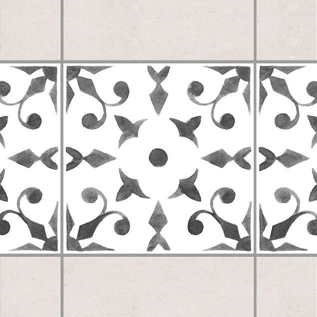 Küche Dekoration Muster Grau Weiß Serie No.6