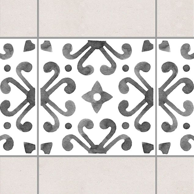 Küche Dekoration Muster Grau Weiß Serie No.7