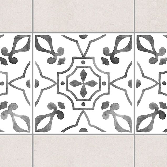 Küchen Deko Muster Grau Weiß Serie No.9