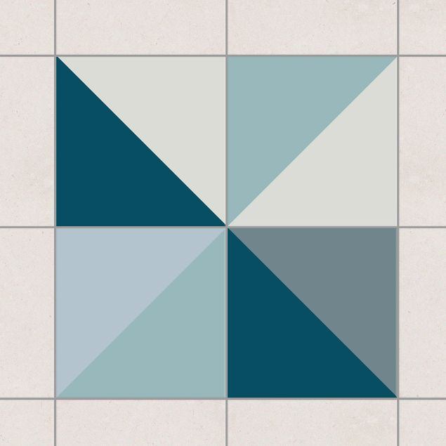 Küche Dekoration Blaues Dreieck Muster Set