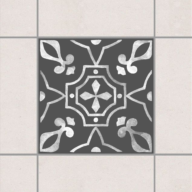 Küche Dekoration Muster Dunkelgrau Weiß Serie No.08