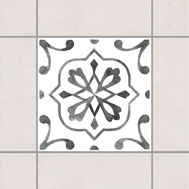 Küche Dekoration Muster Grau Weiß Serie No.4