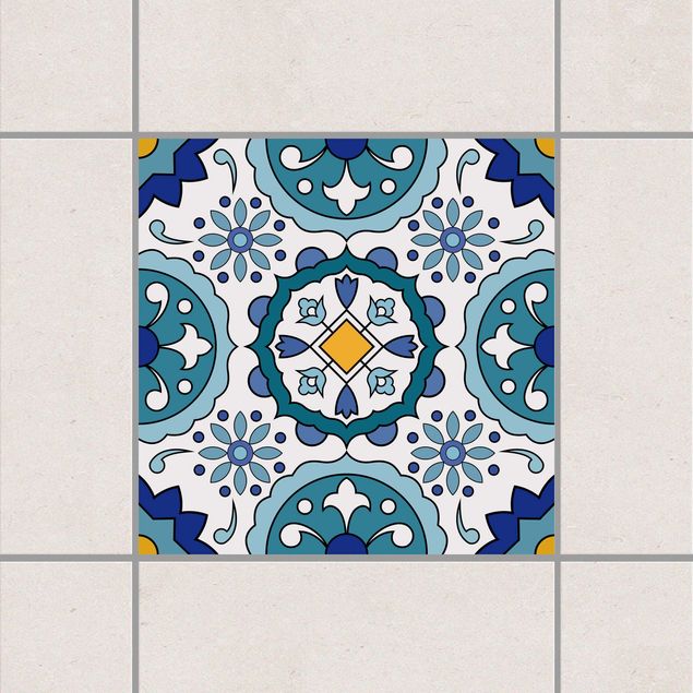 Wanddeko Küche Portugiesische Azulejo Fliese Türkis