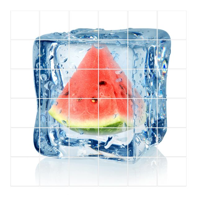Klebefolien selbstklebend Melone im Eiswürfel