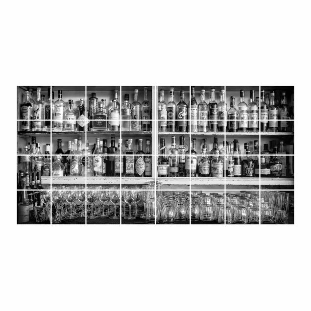 Fliesenbild - Bar Schwarz Weiß
