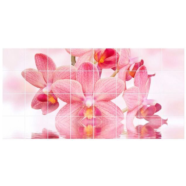 Klebefolien selbstklebend Floral Rosa Orchideen auf Wasser